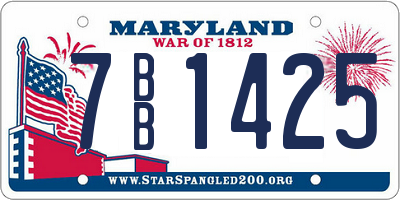 MD license plate 7BB1425