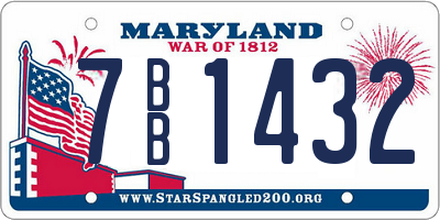 MD license plate 7BB1432