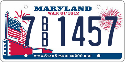 MD license plate 7BB1457