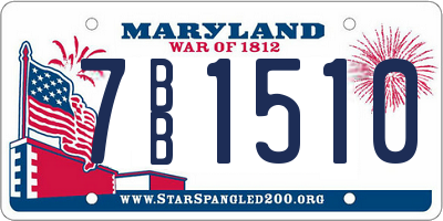 MD license plate 7BB1510