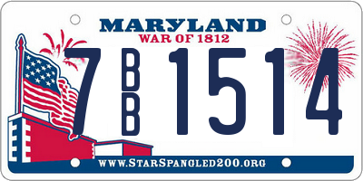 MD license plate 7BB1514