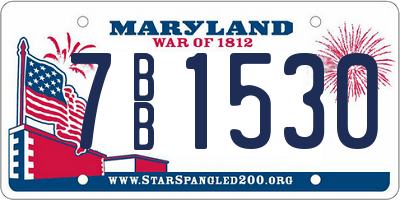 MD license plate 7BB1530