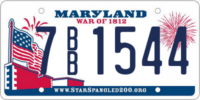 MD license plate 7BB1544