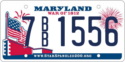 MD license plate 7BB1556