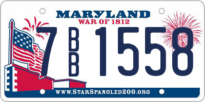 MD license plate 7BB1558
