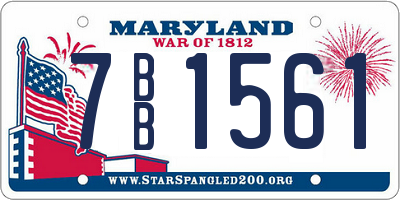 MD license plate 7BB1561