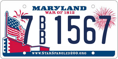 MD license plate 7BB1567