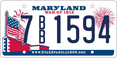 MD license plate 7BB1594