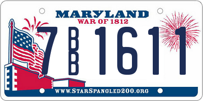 MD license plate 7BB1611