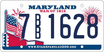 MD license plate 7BB1628