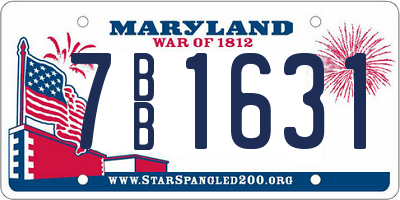 MD license plate 7BB1631