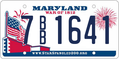MD license plate 7BB1641