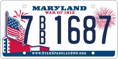 MD license plate 7BB1687