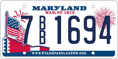MD license plate 7BB1694
