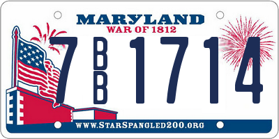 MD license plate 7BB1714