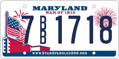 MD license plate 7BB1718