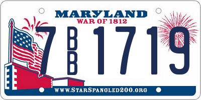 MD license plate 7BB1719