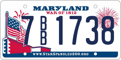 MD license plate 7BB1738