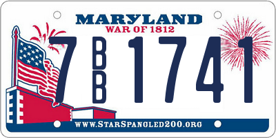 MD license plate 7BB1741