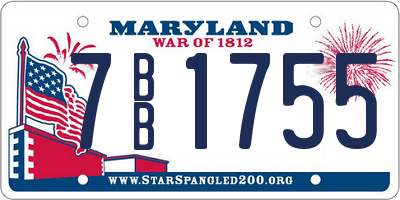 MD license plate 7BB1755