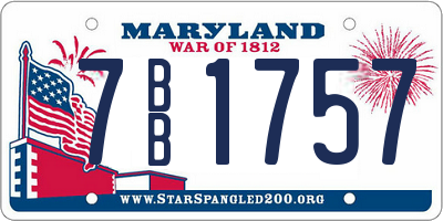 MD license plate 7BB1757