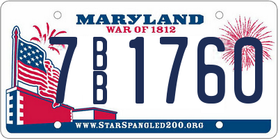 MD license plate 7BB1760