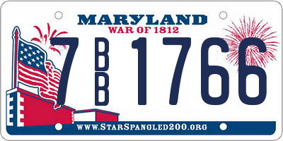 MD license plate 7BB1766
