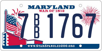 MD license plate 7BB1767