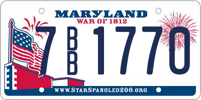 MD license plate 7BB1770