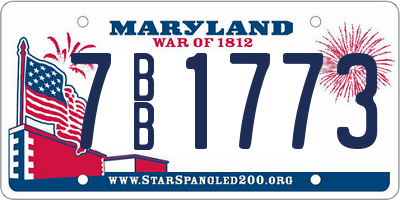 MD license plate 7BB1773