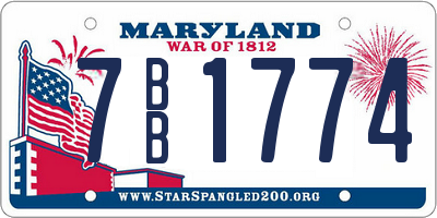 MD license plate 7BB1774