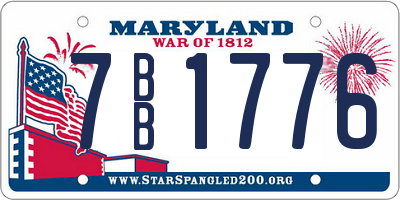 MD license plate 7BB1776