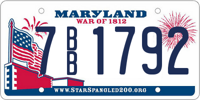 MD license plate 7BB1792