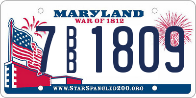 MD license plate 7BB1809