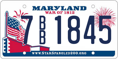 MD license plate 7BB1845