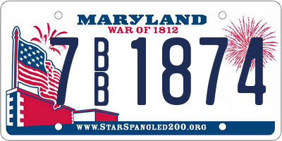 MD license plate 7BB1874