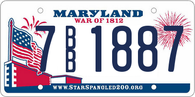MD license plate 7BB1887