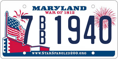 MD license plate 7BB1940