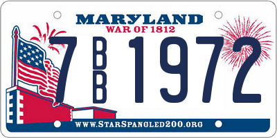 MD license plate 7BB1972