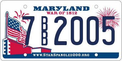 MD license plate 7BB2005