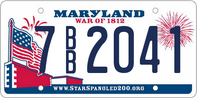 MD license plate 7BB2041