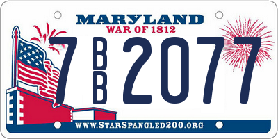 MD license plate 7BB2077