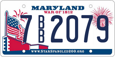 MD license plate 7BB2079