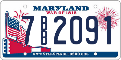 MD license plate 7BB2091