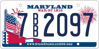 MD license plate 7BB2097