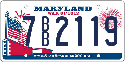 MD license plate 7BB2119