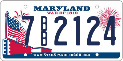 MD license plate 7BB2124