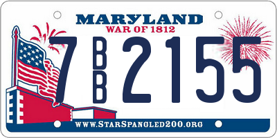 MD license plate 7BB2155