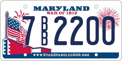 MD license plate 7BB2200
