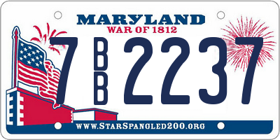 MD license plate 7BB2237